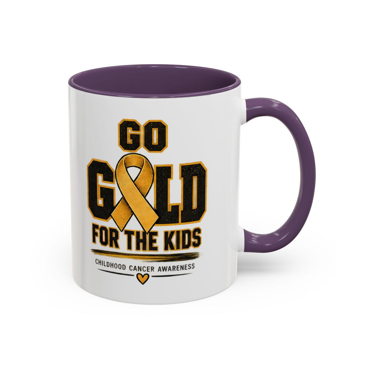Go Gold For The Kids Accent Coffee Mug — Childhood Cancer Awareness 11/15oz