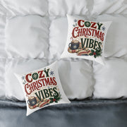 Cozy Christmas Vibes Pillow - Holiday Decorative Throw Cushion