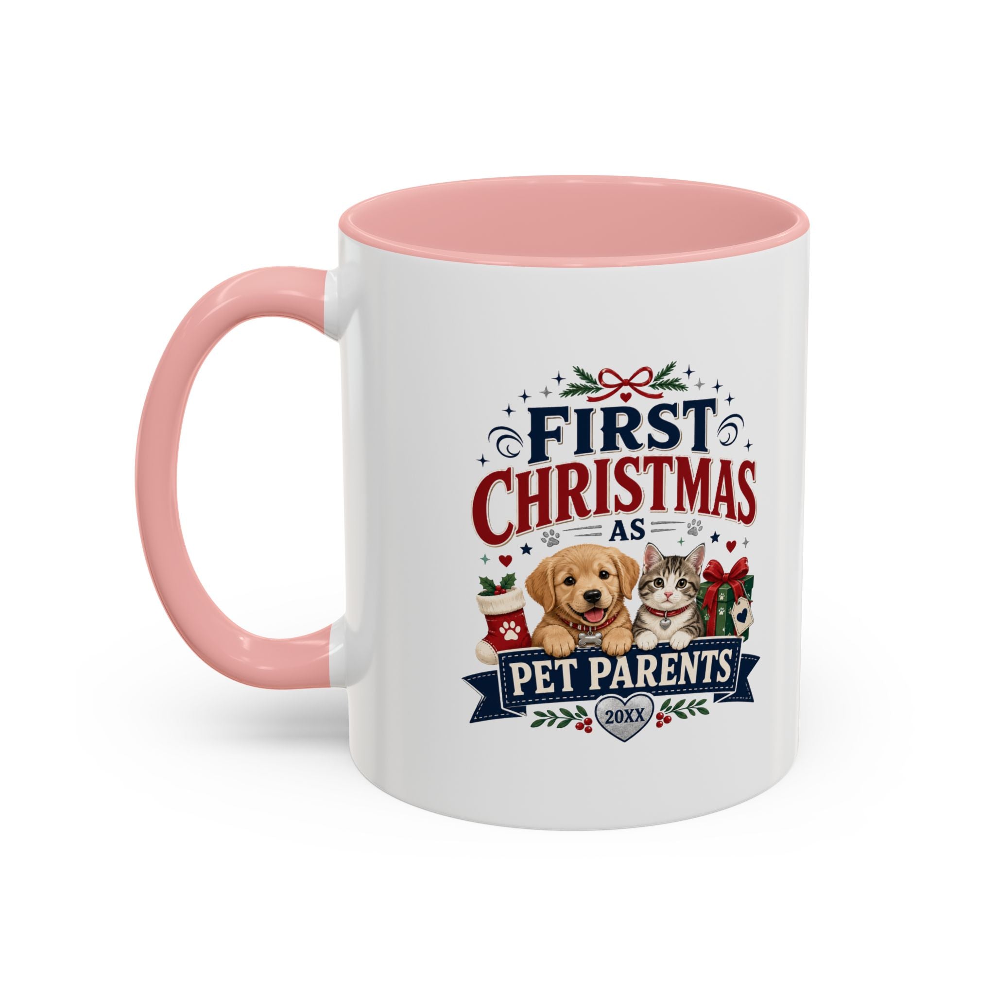 Christmas First Christmas as Pet Parents Coffee Mug — Cute Dog & Cat Holiday Gift