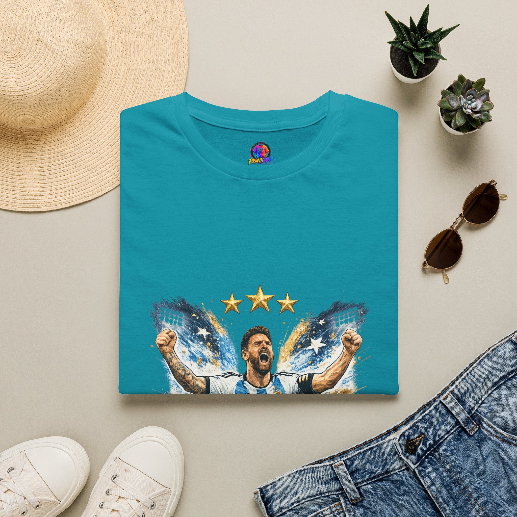 Argentina Soccer Legend Argentina T-Shirt — Celebratory Messi Design