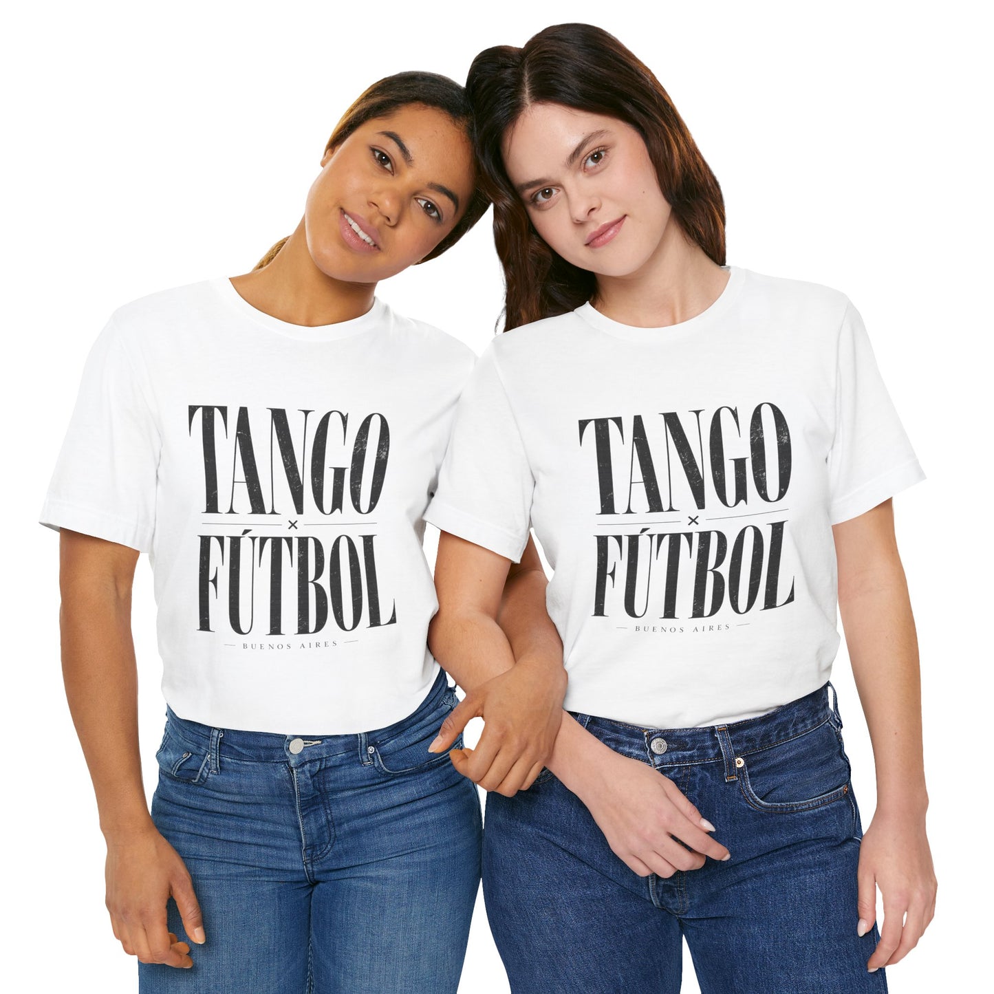 Argentina - Tango y Fútbol Graphic Tee - Bold Serif Soccer & Dance Shirt