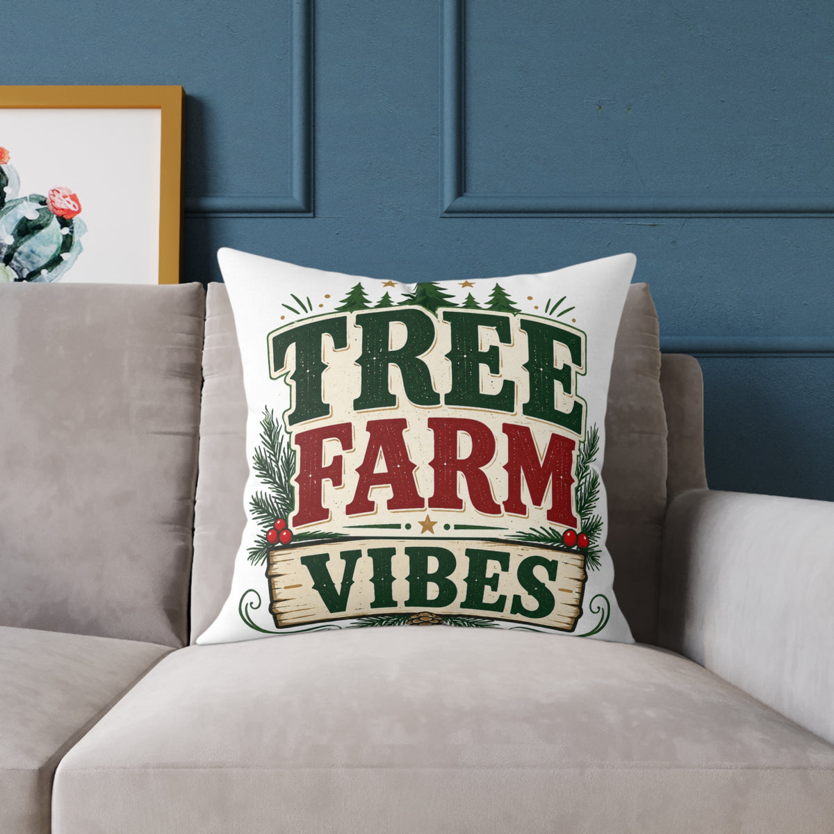 Christmas Tree Farm Vibes Pillow