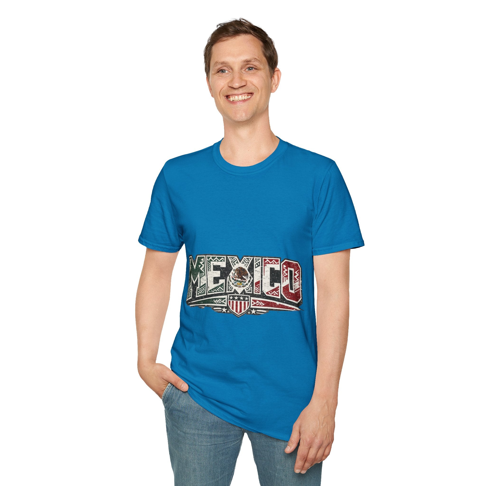 Mexico Pride Graphic T-Shirt — Retro Mexican Flag Design