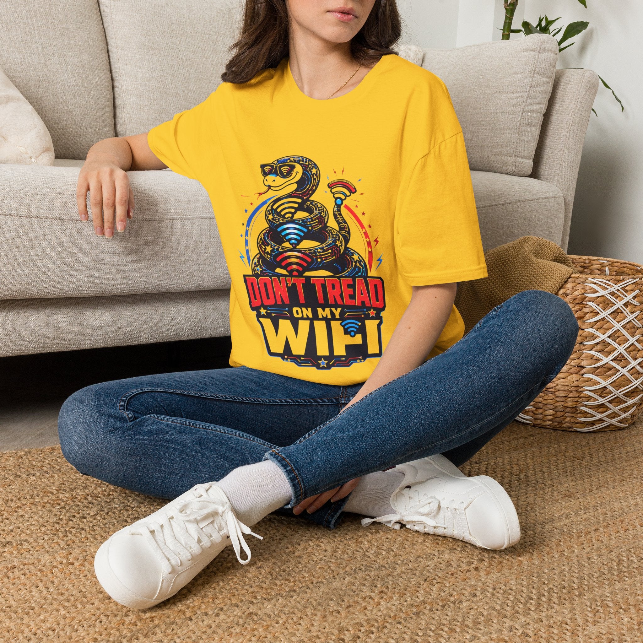Don’t Tread on My WiFi T-Shirt — Patriotic Gadsden Snake WiFi Tee