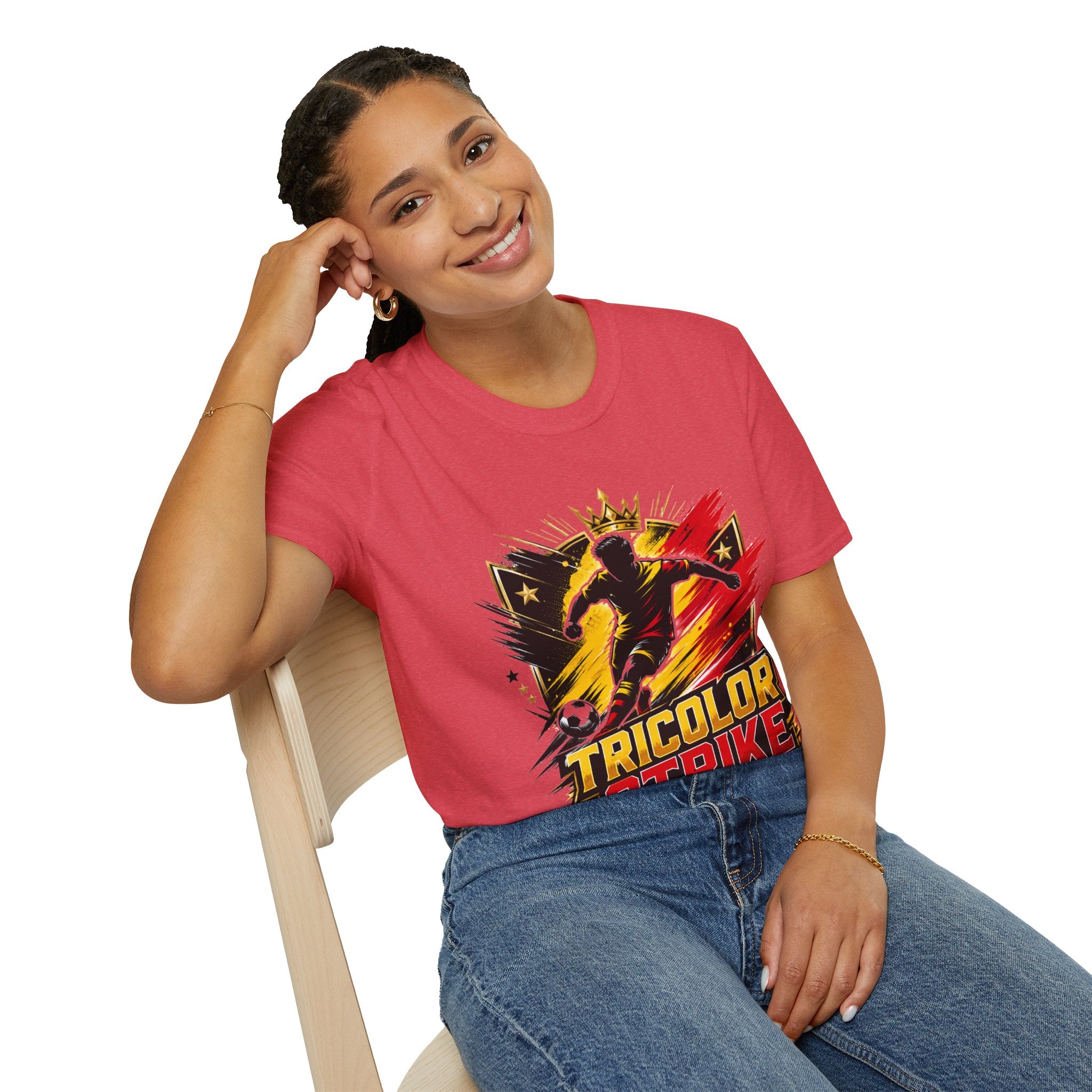 Belgium Soccer T-Shirt — 'Tricolor Strike' Graphic Jersey Tee