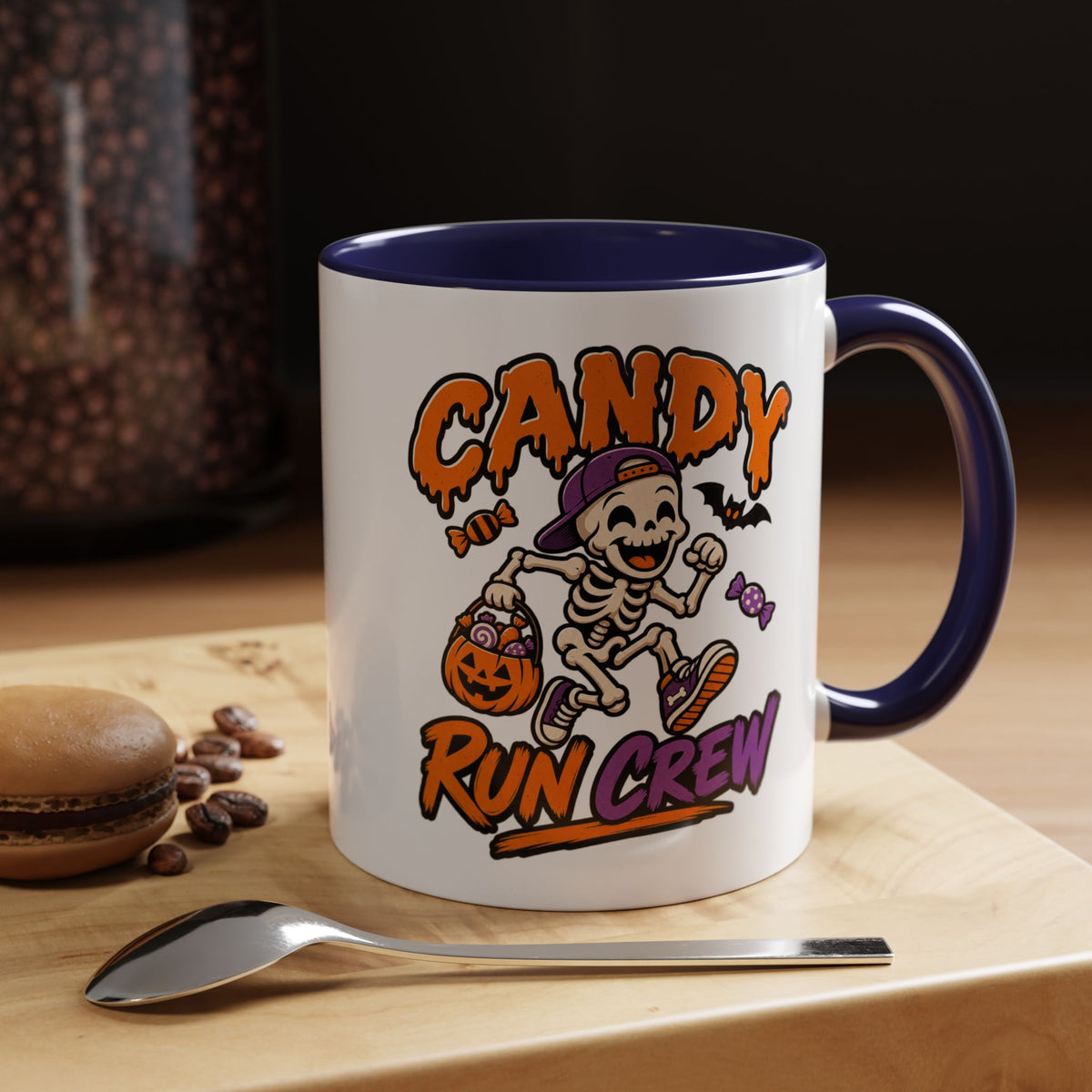 Candy Run Crew Coffee Mug — Halloween Skeleton Trick-or-Treat Accent Mug (11/15oz)