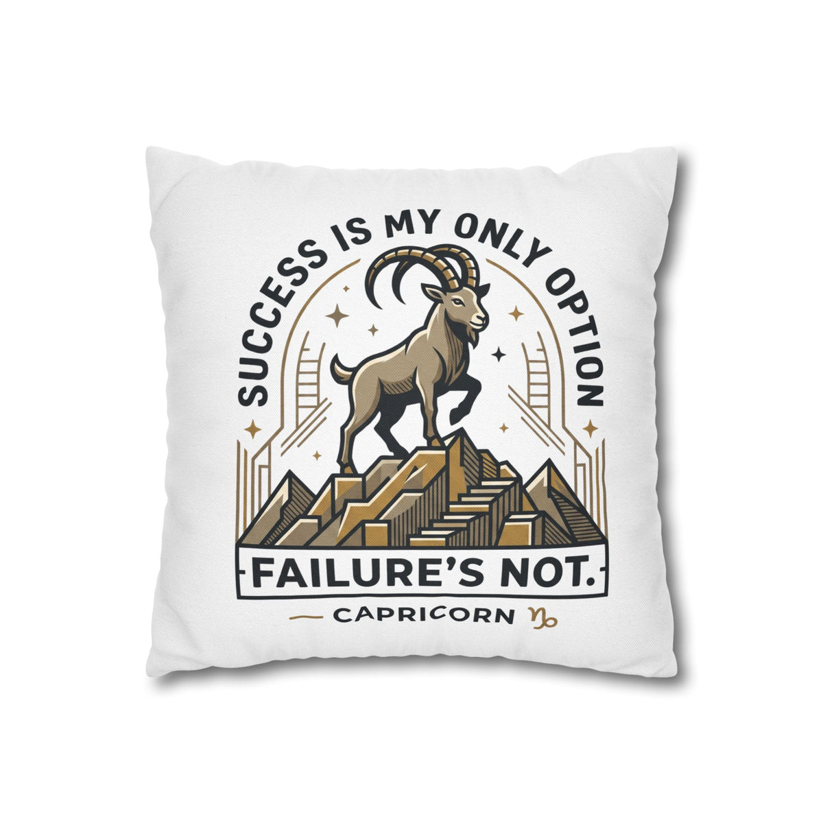 Capricorn Pillowcase – "Success Is My Only Option, Failure's Not" Zodiac Decorative Throw Pillow