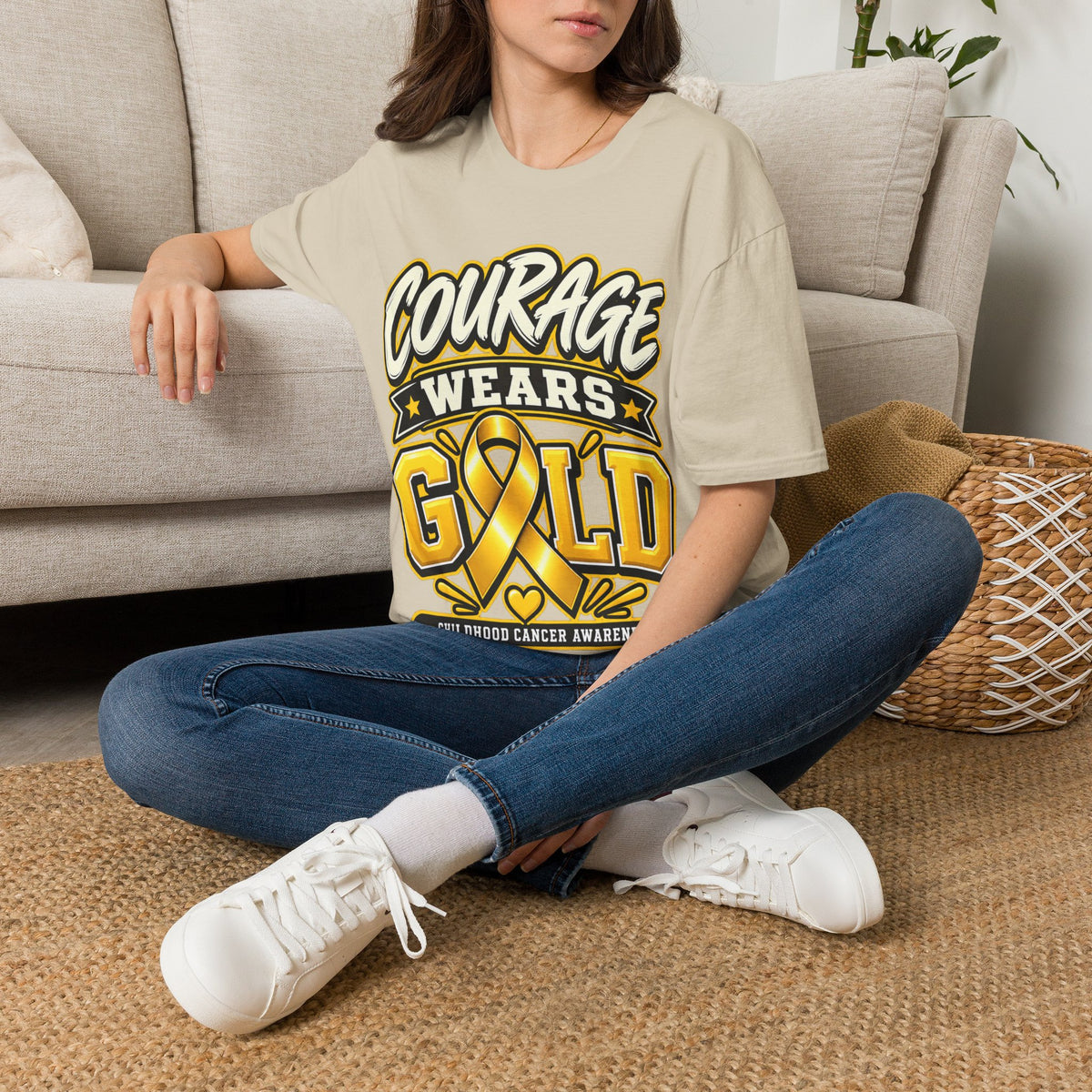 Childhood Cancer Awareness T-Shirt — "Courage Wears Gold"