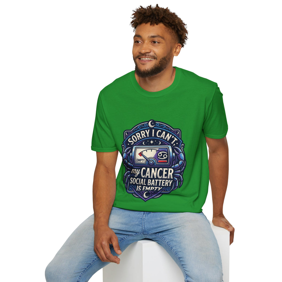 Cancer Support T-Shirt — "Sorry I Can't, My Cancer Social Battery Is Empty"