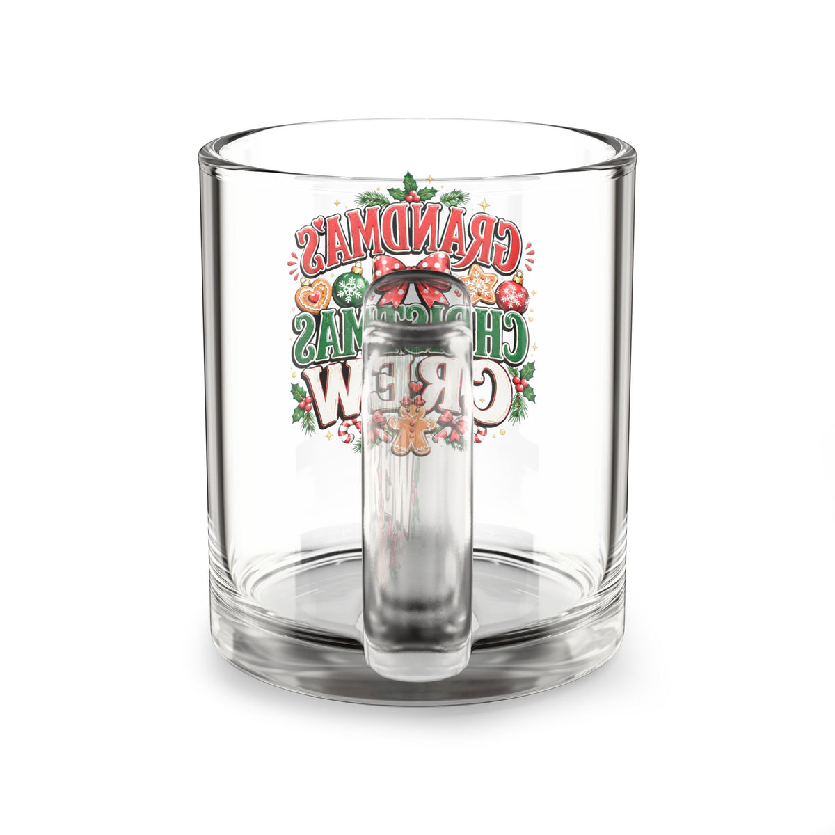 Christmas Glass Mug 10 oz Glass Mug — Grandma’s Christmas Crew 10oz Holiday Coffee Cup