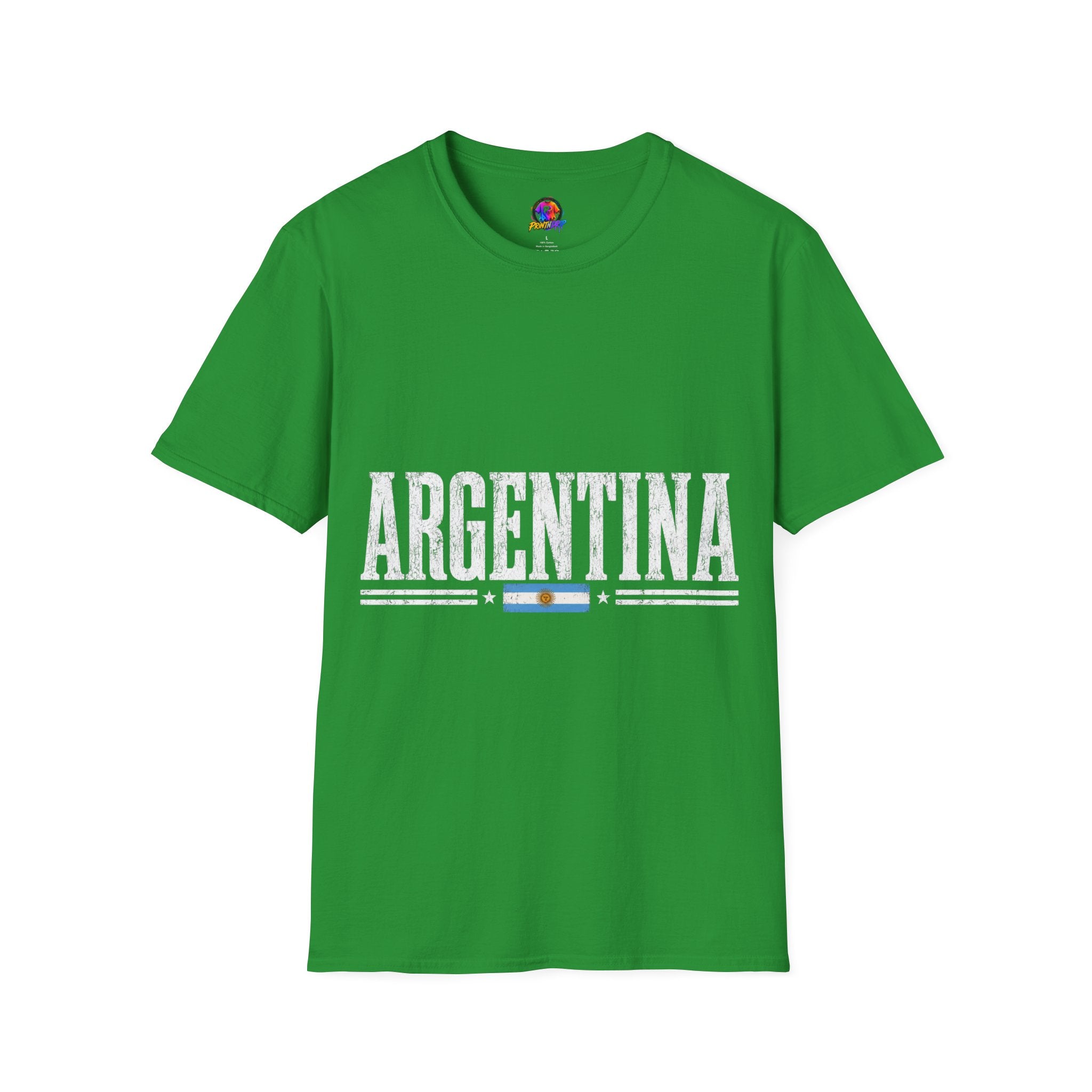 Argentina Graphic T-Shirt — Retro Flag Stripe Football Soccer Tee