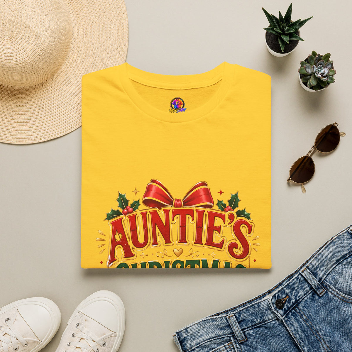 Auntie’s Christmas Crew T-Shirt — Holiday Family Pajama Tee