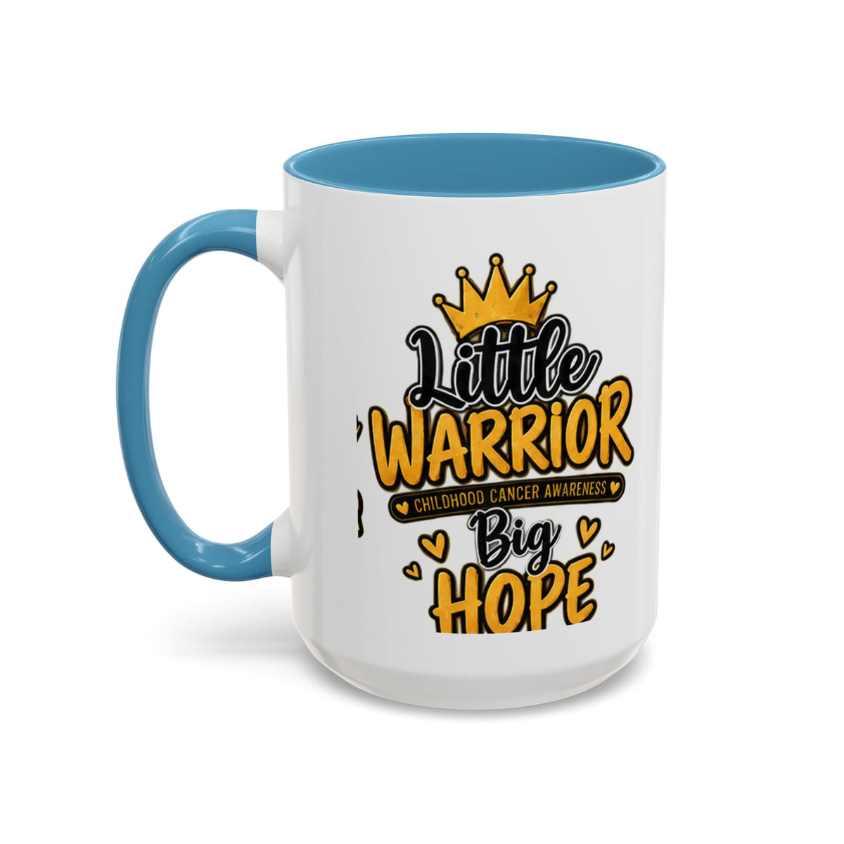 Little Warrior Childhood Cancer Awareness Coffee Mug – "Big Hope" Accent Mug