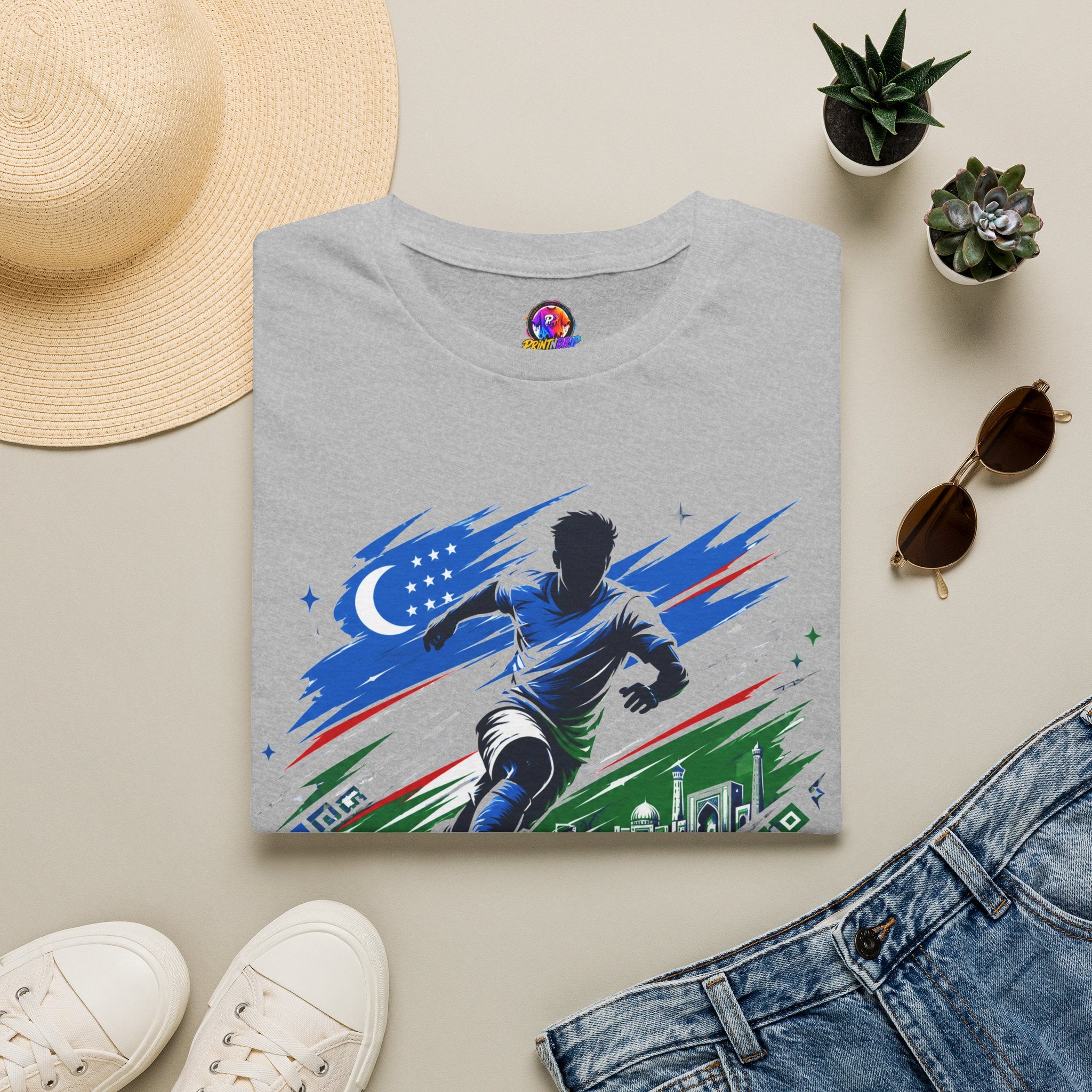Silk Road Strike Soccer T-Shirt — Uzbekistan Football Graphic Tee