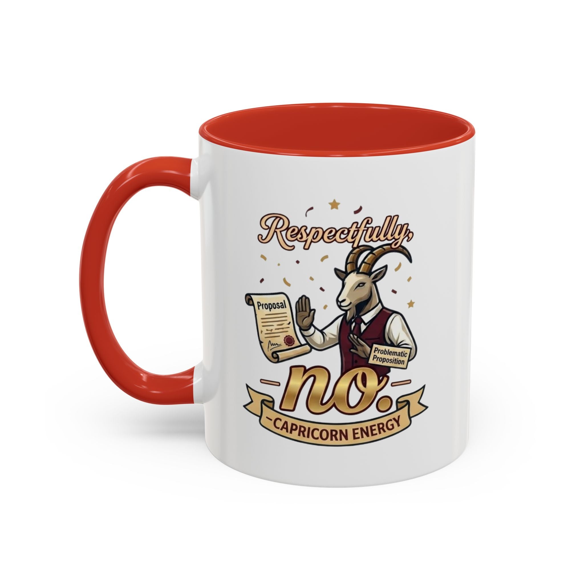 Respectfully No Capricorn Energy Coffee Mug — Zodiac Goat Astrology Gift (11/15oz)