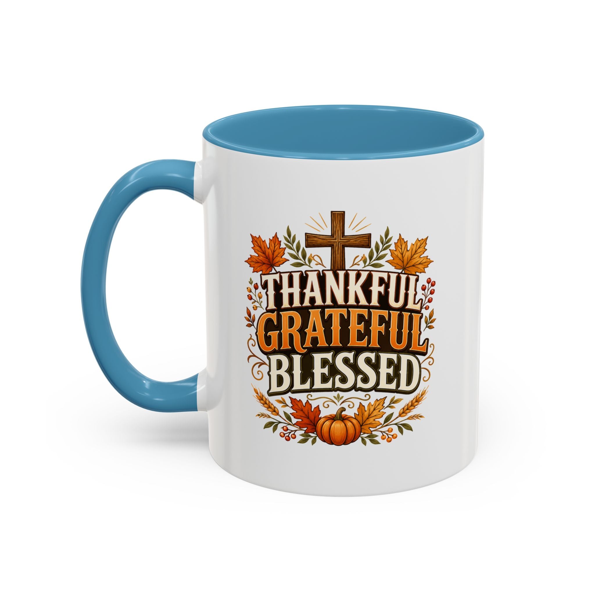 Thanksgiving Mug Thankful Grateful Blessed Coffee Mug