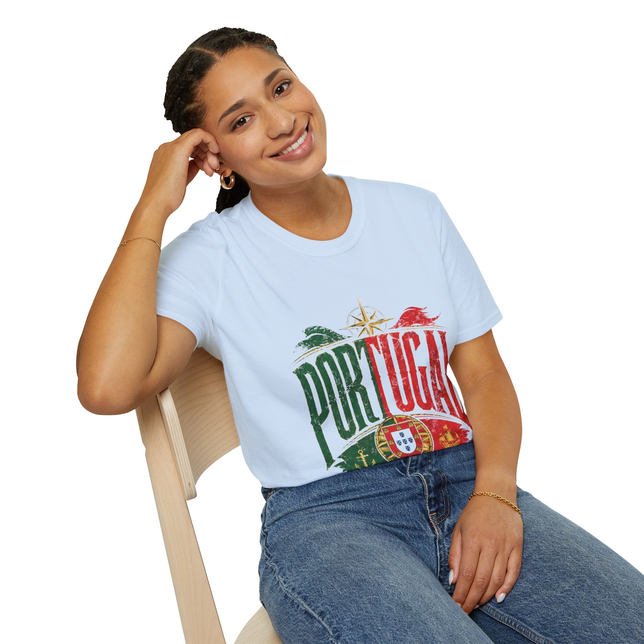 Portugal Vintage Compass T-Shirt — Retro Portuguese Flag Travel Tee