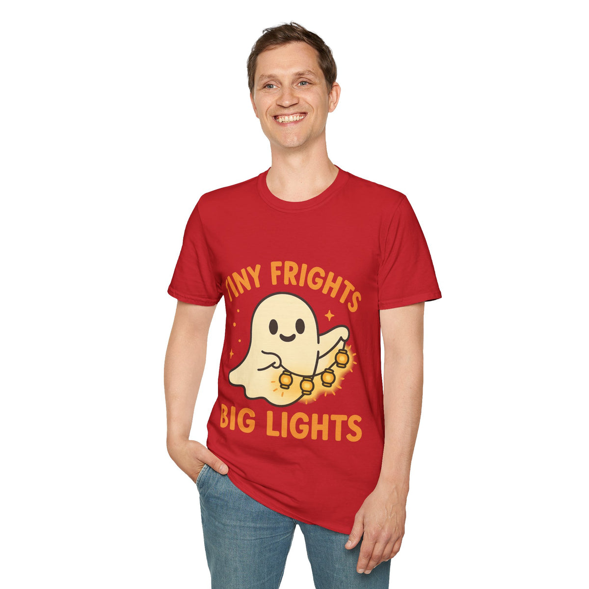 "Tiny Frights Big Lights" Cute Ghost Tee | Spooky Season Halloween T-Shirt - Trending Now - September 2026