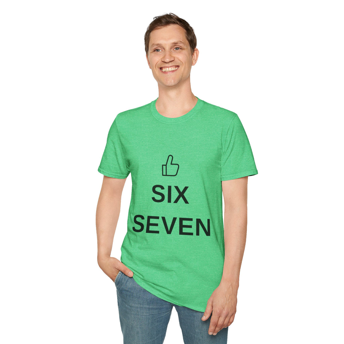 Six Seven Thumbs Up T-Shirt - Minimalist Positive Graphic Tee - Trending Now - September 2026