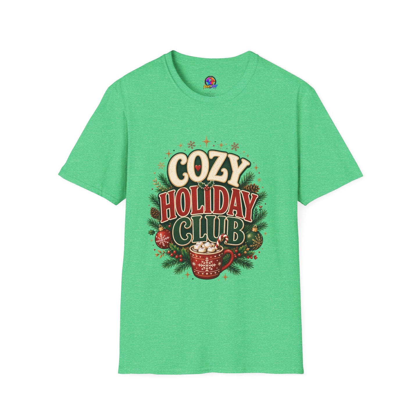 Cozy Holiday Club T-Shirt — Festive Christmas Cozy Cocoa Graphic Tee