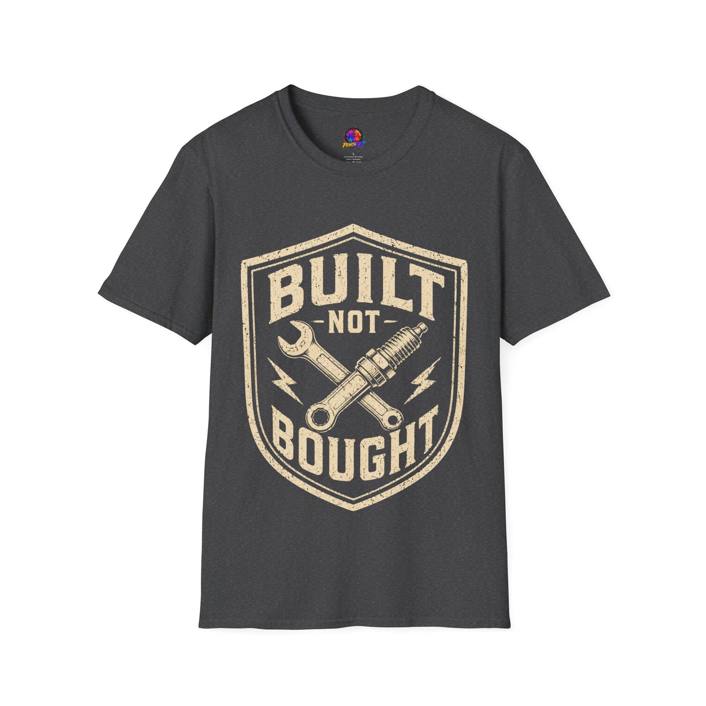 Built Not Bought T-Shirt — Vintage Mechanic Auto Repair Tee