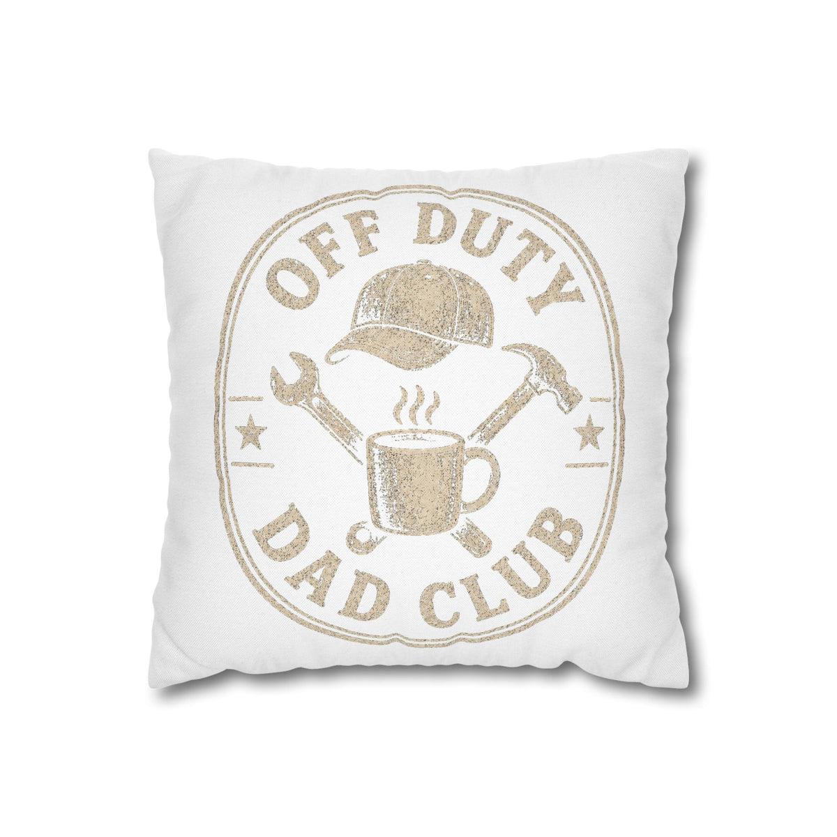 Off Duty Dad Club Pillowcase — Decorative Throw Pillow Cover for Father’s Day Milo Bailey Dog Dad Mom