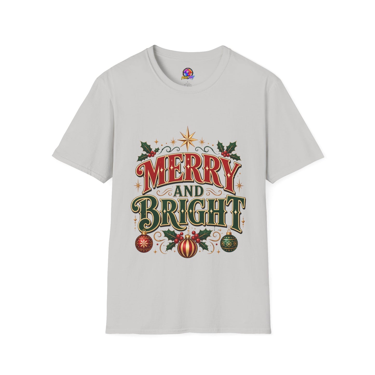 Merry and Bright T-Shirt — Festive Christmas Holiday Tee