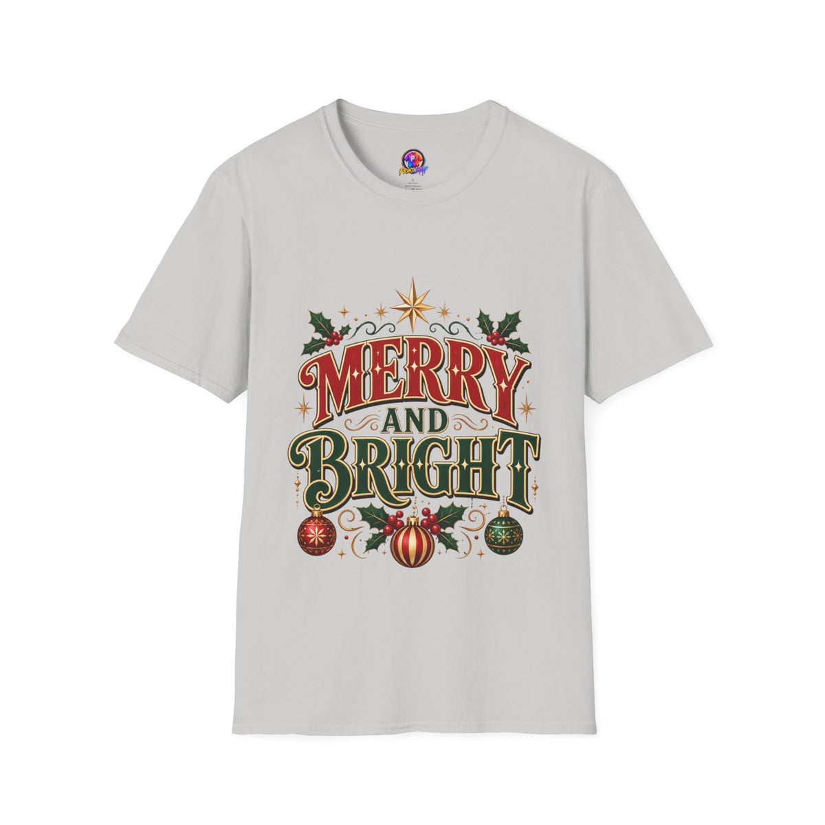 Merry and Bright T-Shirt — Festive Christmas Holiday Tee