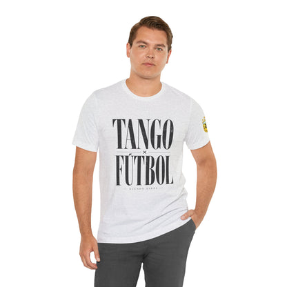 Argentina - Tango y Fútbol Graphic Tee - Bold Serif Soccer & Dance Shirt