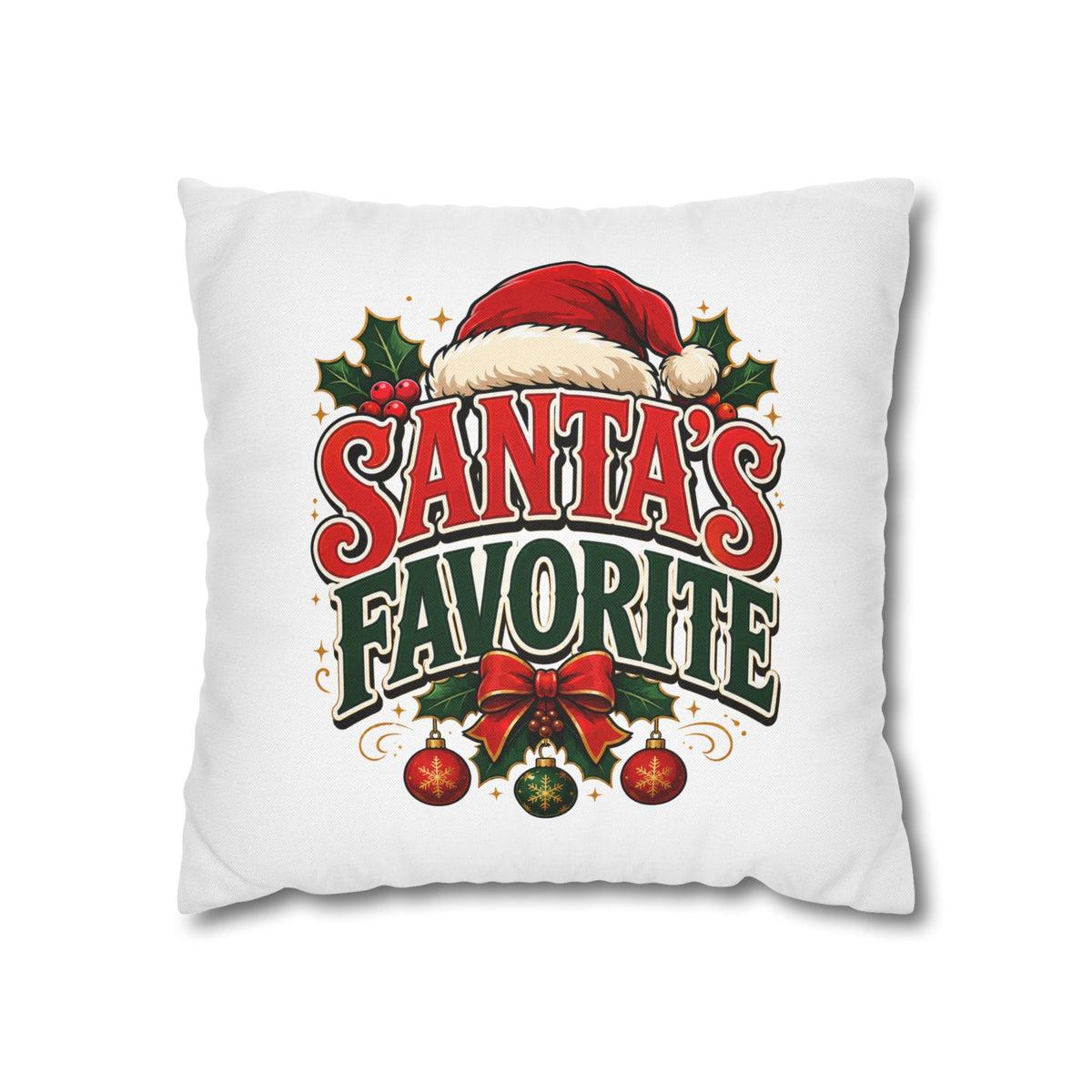 Christmas Santa's Favorite Holiday Pillowcase — Festive Christmas Decorative Cushion Cover