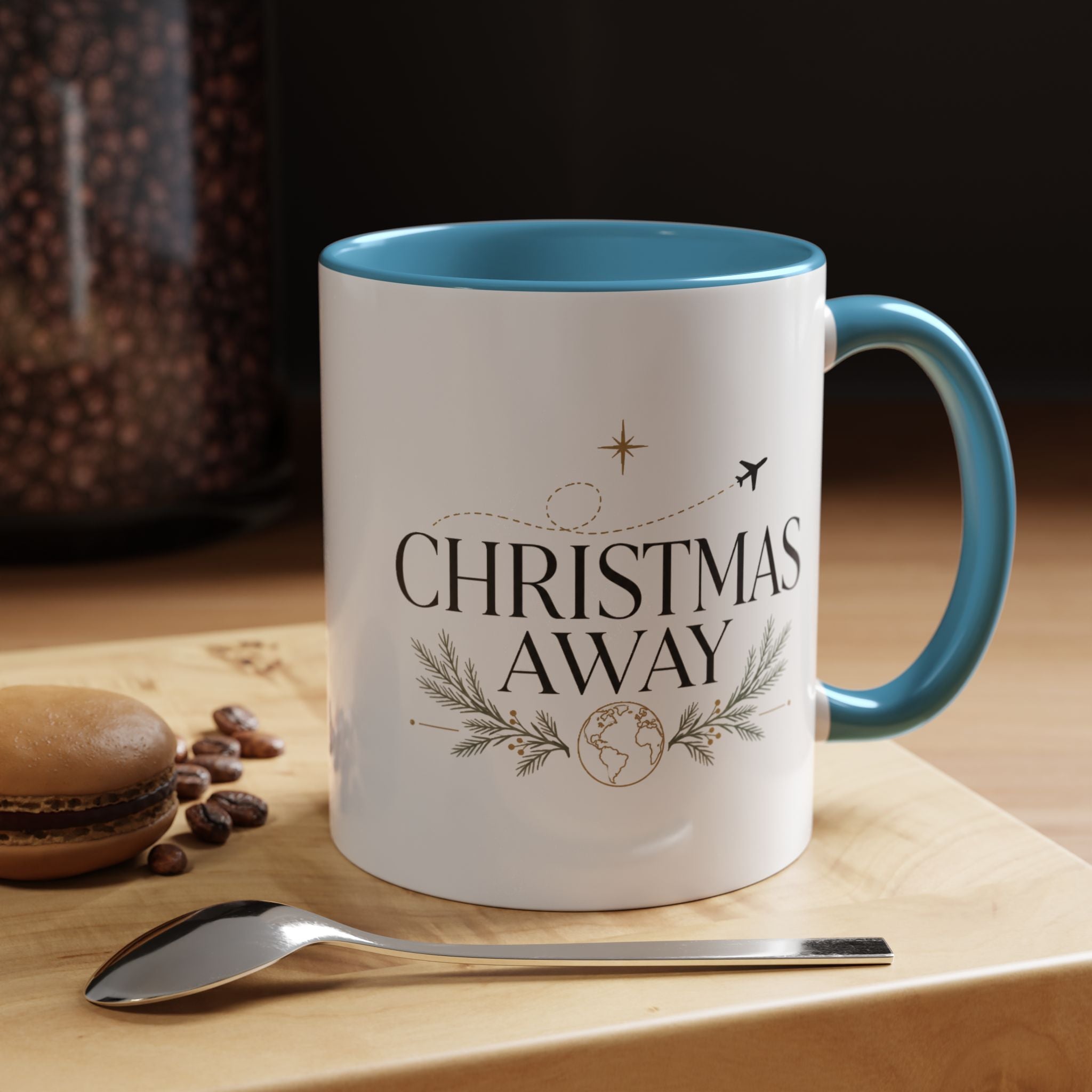 Christmas Away Accent Coffee Mug — Holiday Travel Coffee Cup