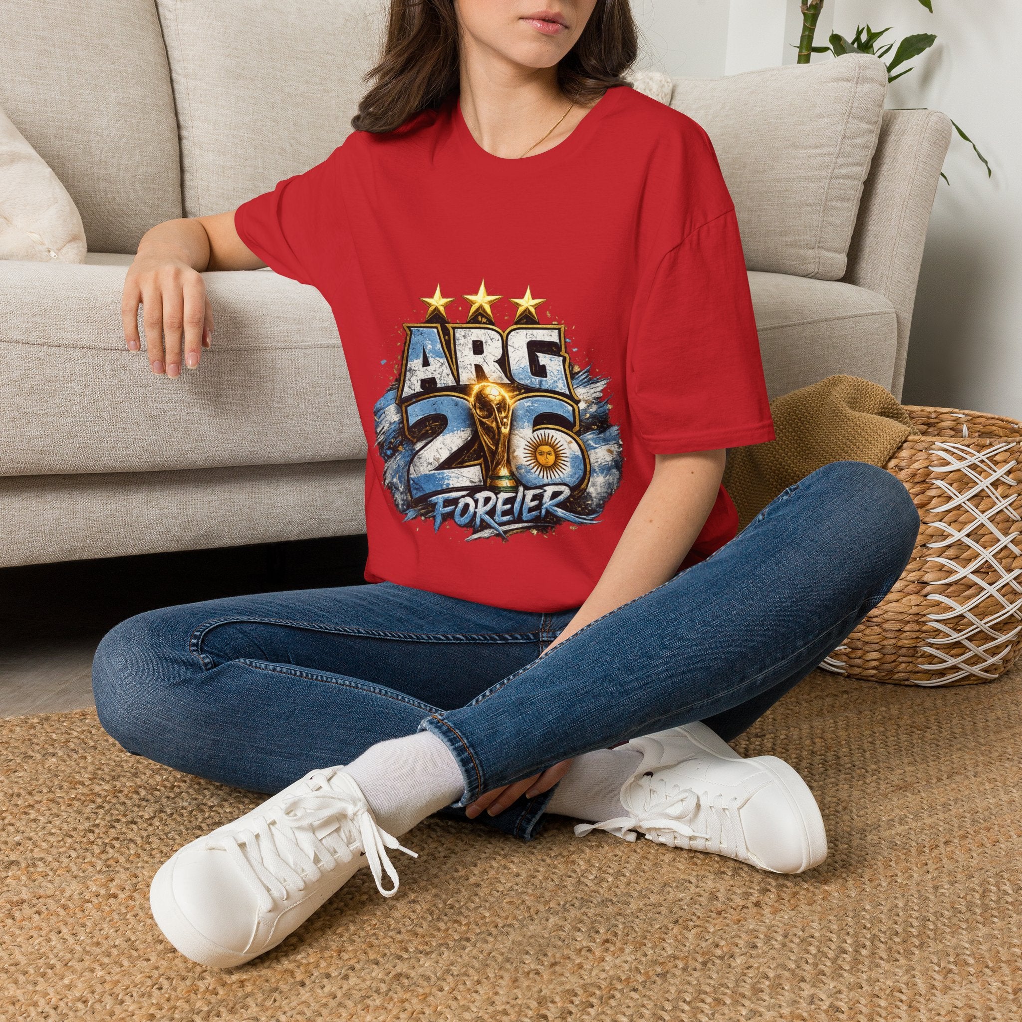 Argentina 26 Forever T‑Shirt — ARG Soccer World Cup 3‑Star Fan Tee
