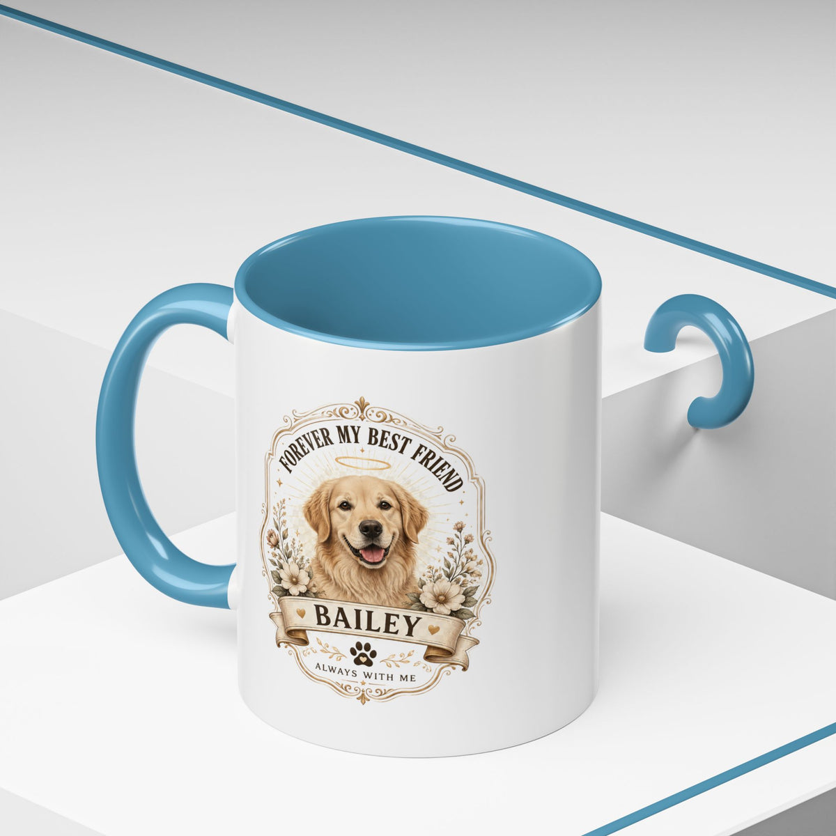 Milo Bailey Dog Dad Mom Dog Memorial Coffee Mug — "Forever My Best Friend" Personalized Golden Retriever