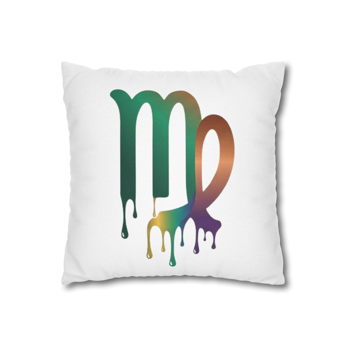 Virgo Zodiac Drip Pillowcase — Colorful Astrology Square Throw Pillow Cover