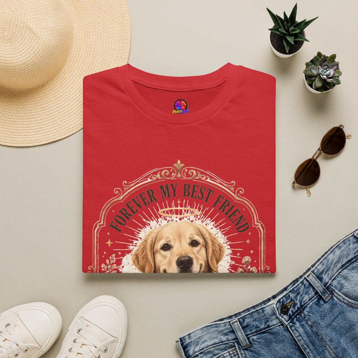 Forever My Best Friend Memorial Dog T-Shirt — Personalized Pet Tribute Tee
