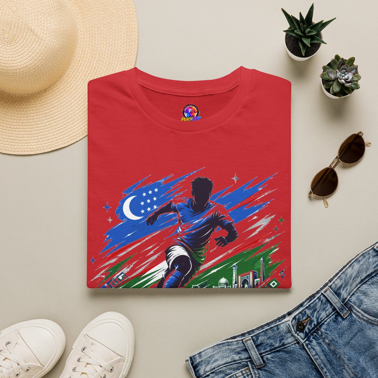 Silk Road Strike Soccer T-Shirt — Uzbekistan Football Graphic Tee