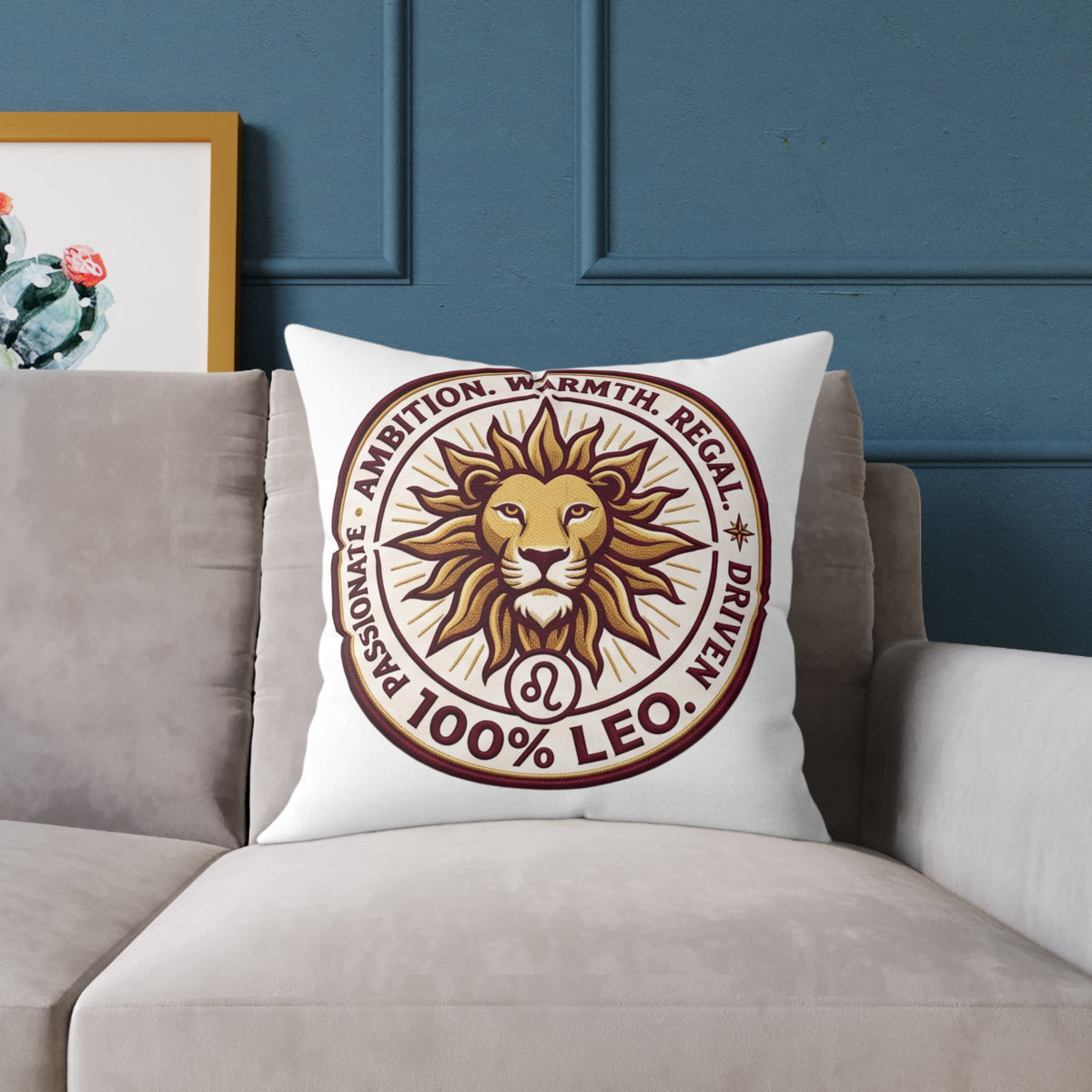 Leo Zodiac Ambition Warmth Square Poly Canvas Pillow
