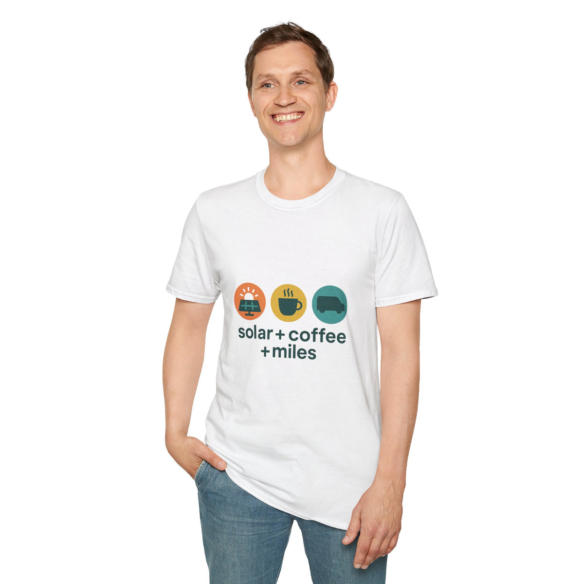 Minimalist Coffee & Camper Icons T-Shirt — Cozy Road Trip Vibes - Trending Now - August 2026