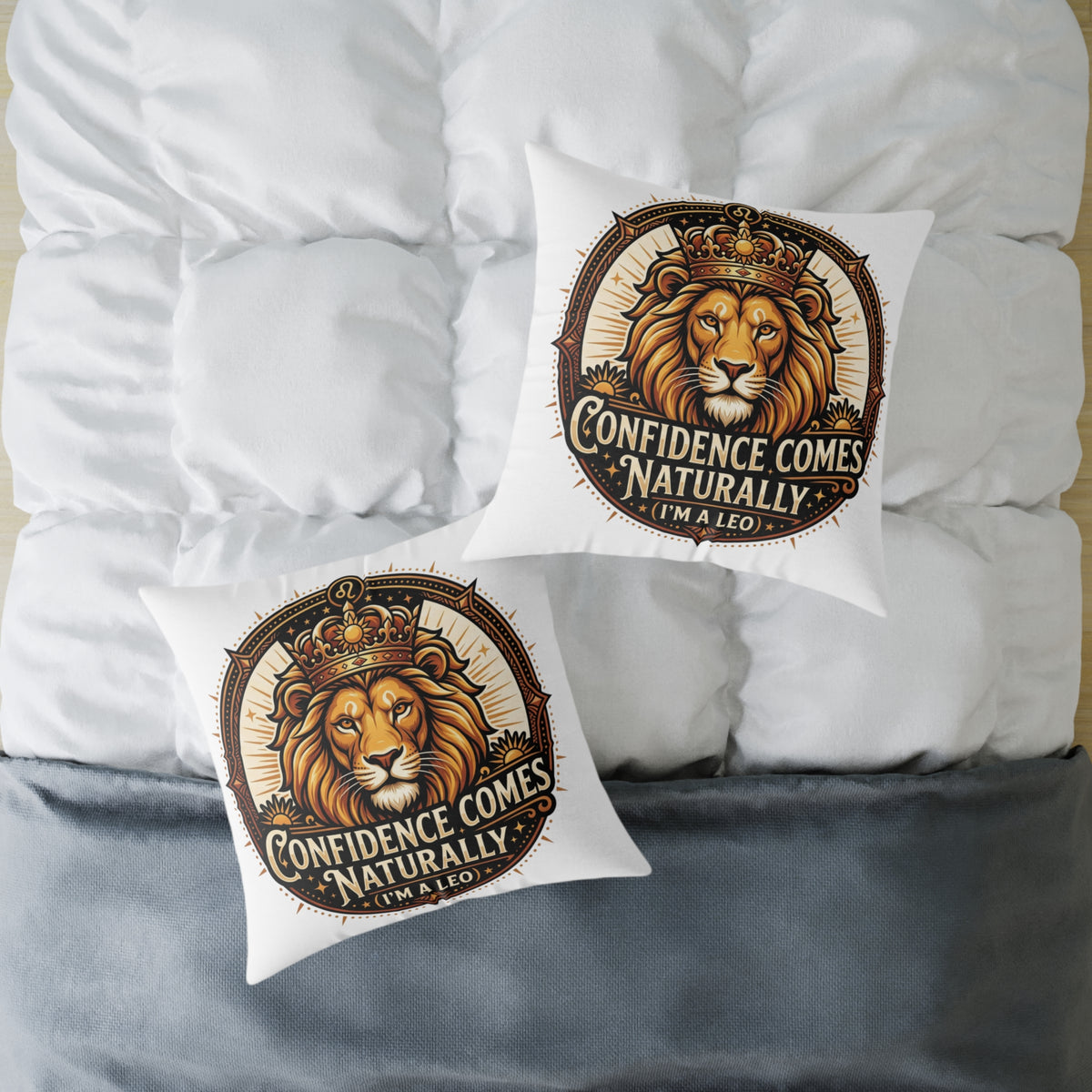 Leo Zodiac Confidence Comes Naturally Square Poly Canvas Pillow