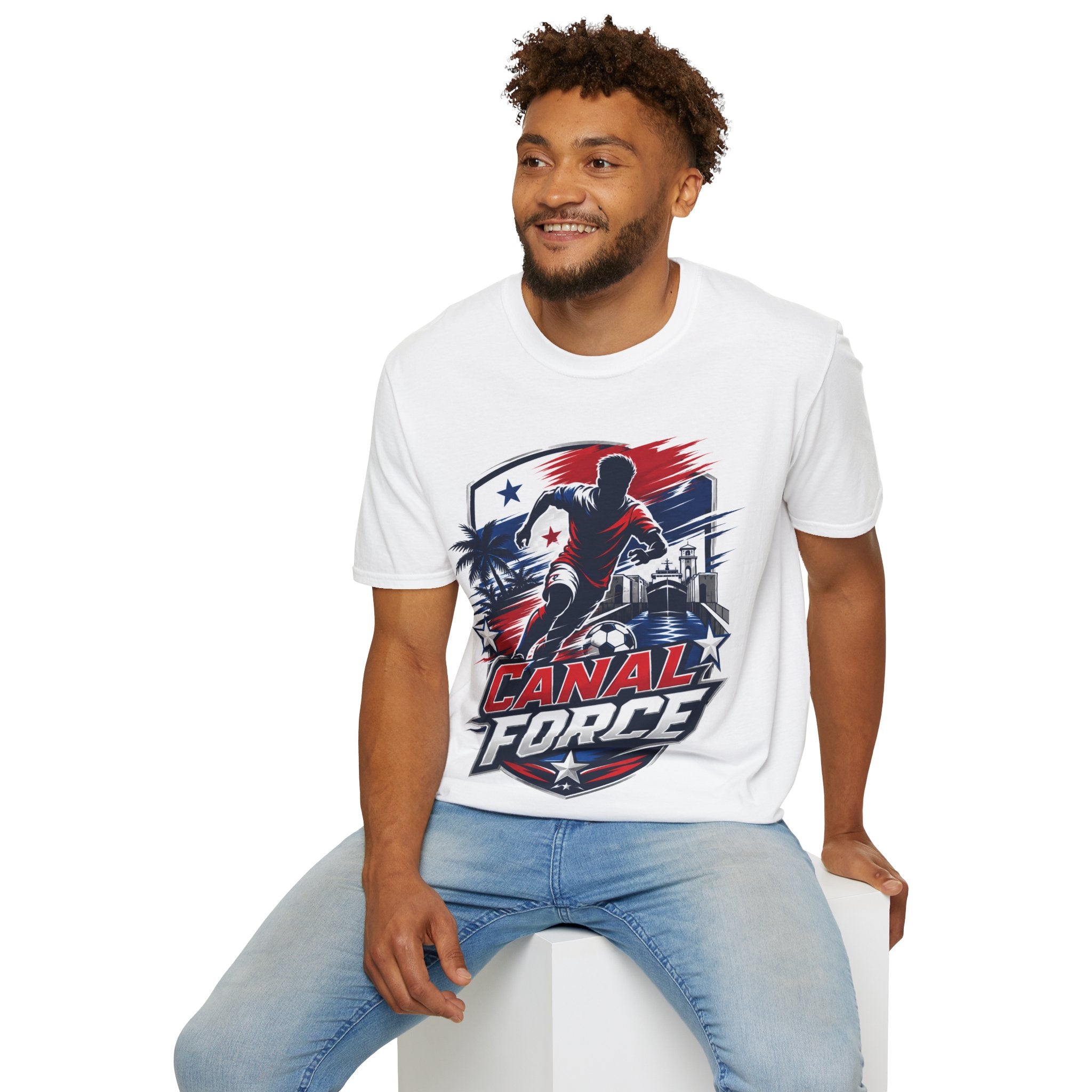Canal Force Soccer T-Shirt - Patriotic Player Graphic Tee - Panama Shirt