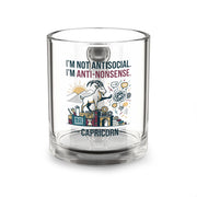Capricorn Glass Mug – “I'm Not Antisocial, I'm Anti-Nonsense” 10oz Zodiac Coffee Cup