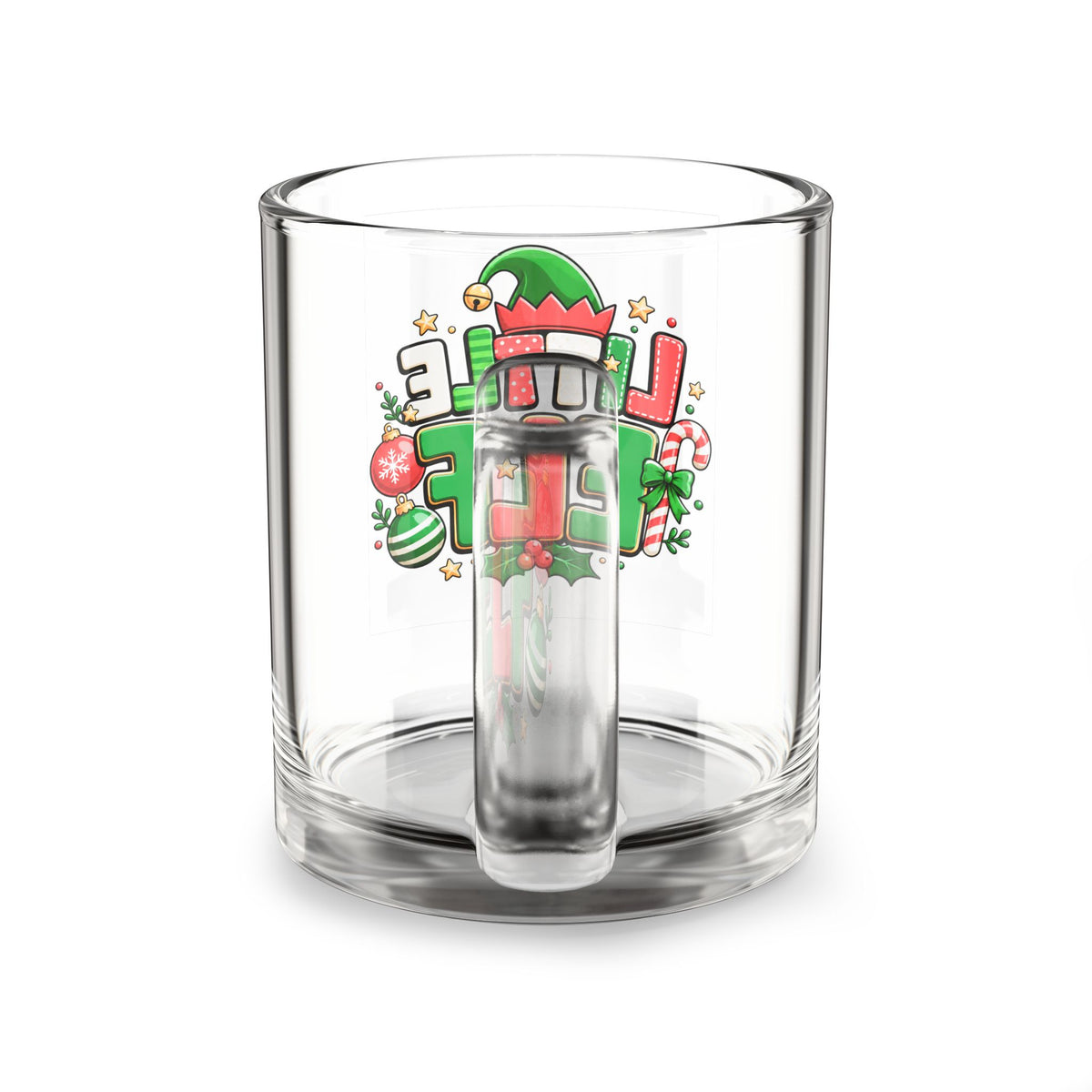 Christmas Glass Mug 10 oz Little Elf Glass Mug — 10oz Christmas Kids Holiday Coffee Cup
