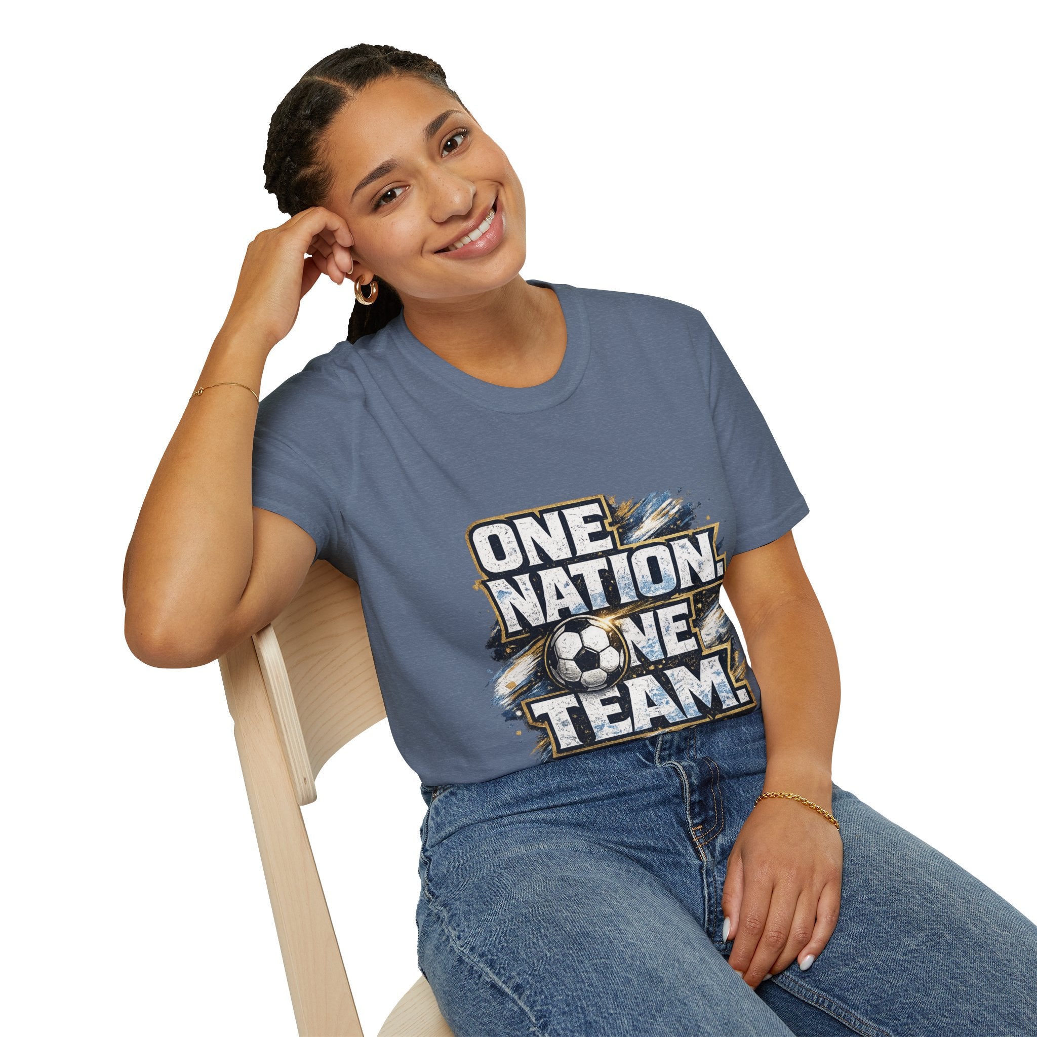 One Nation One Team Soccer T-Shirt — Supportive Fan Tee