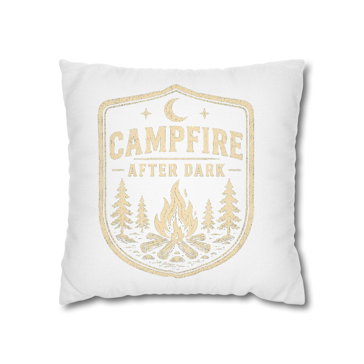 Campfire After Dark Throw Pillowcase Milo Bailey Dog Dad Mom — Cozy Rustic Camping Decor