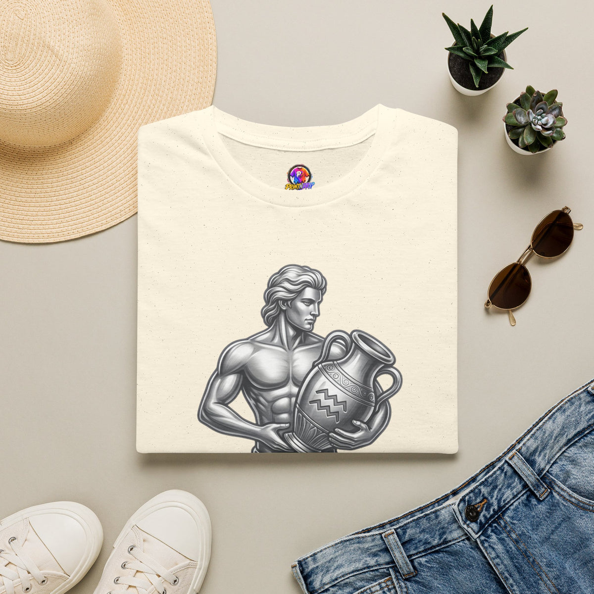 Aquarius Zodiac T-Shirt — Mythic Water Bearer Astrology Tee