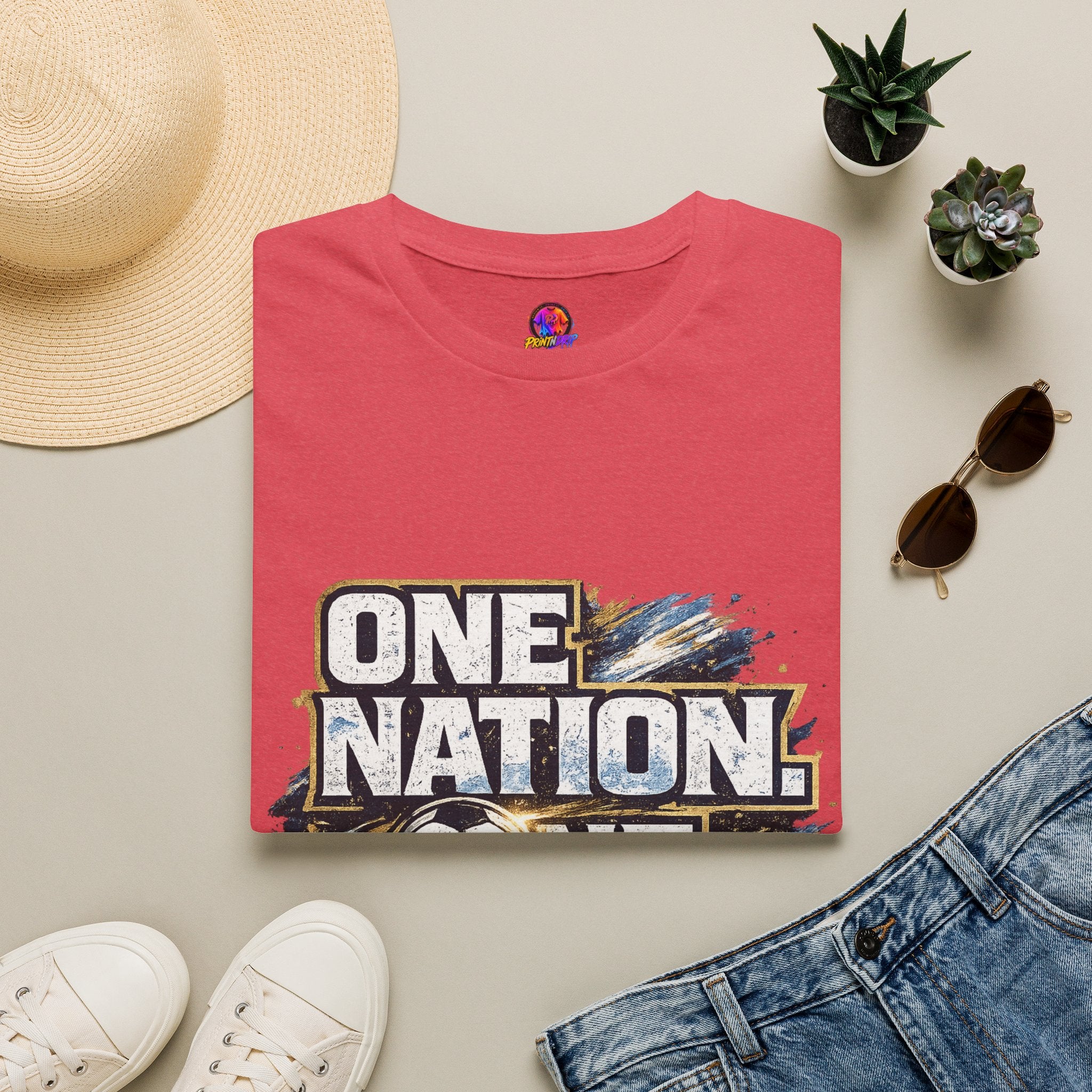 One Nation One Team Soccer T-Shirt — Supportive Fan Tee