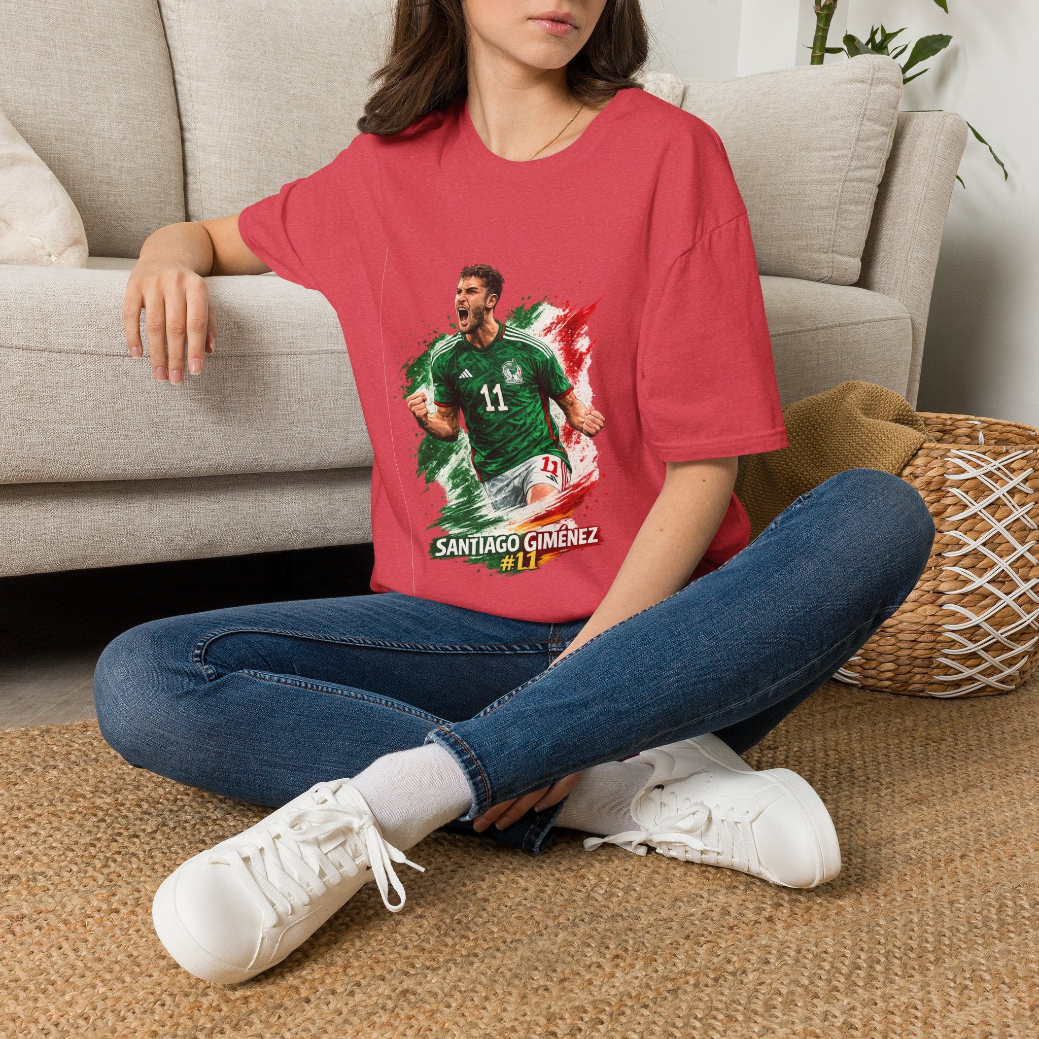 Mexico Soccer Jersey T-Shirt — Santiago Giménez Mexico #11 Fan Tee