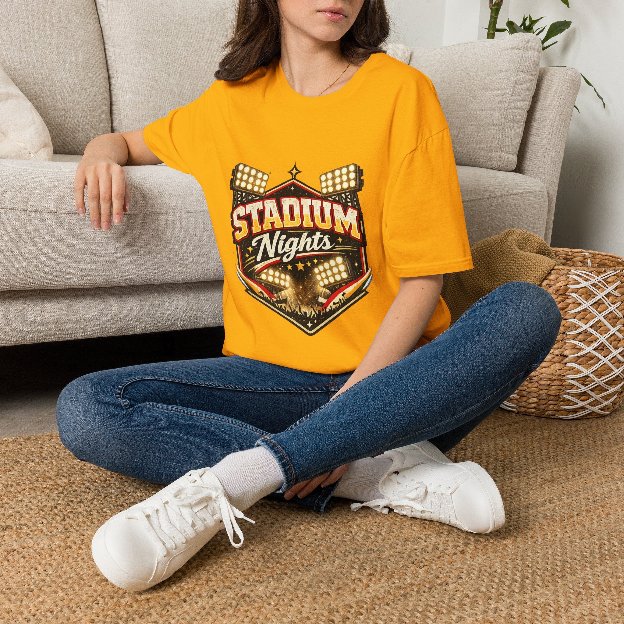 Stadium Nights T-Shirt — Vintage Sports Lights Graphic Tee
