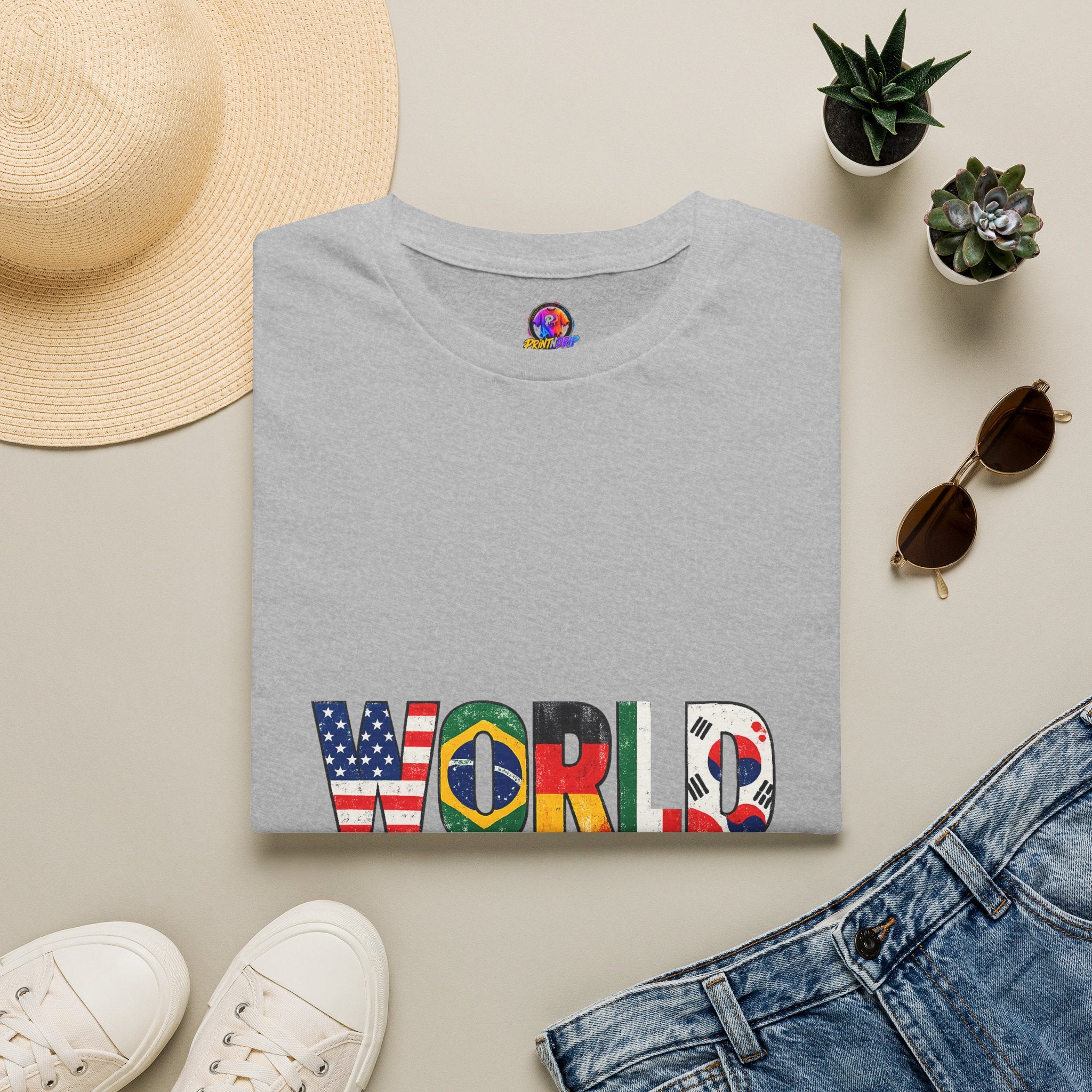 World Cup Flag Graphic T-Shirt — 'WORLD CUP' International Soccer Fans Tee