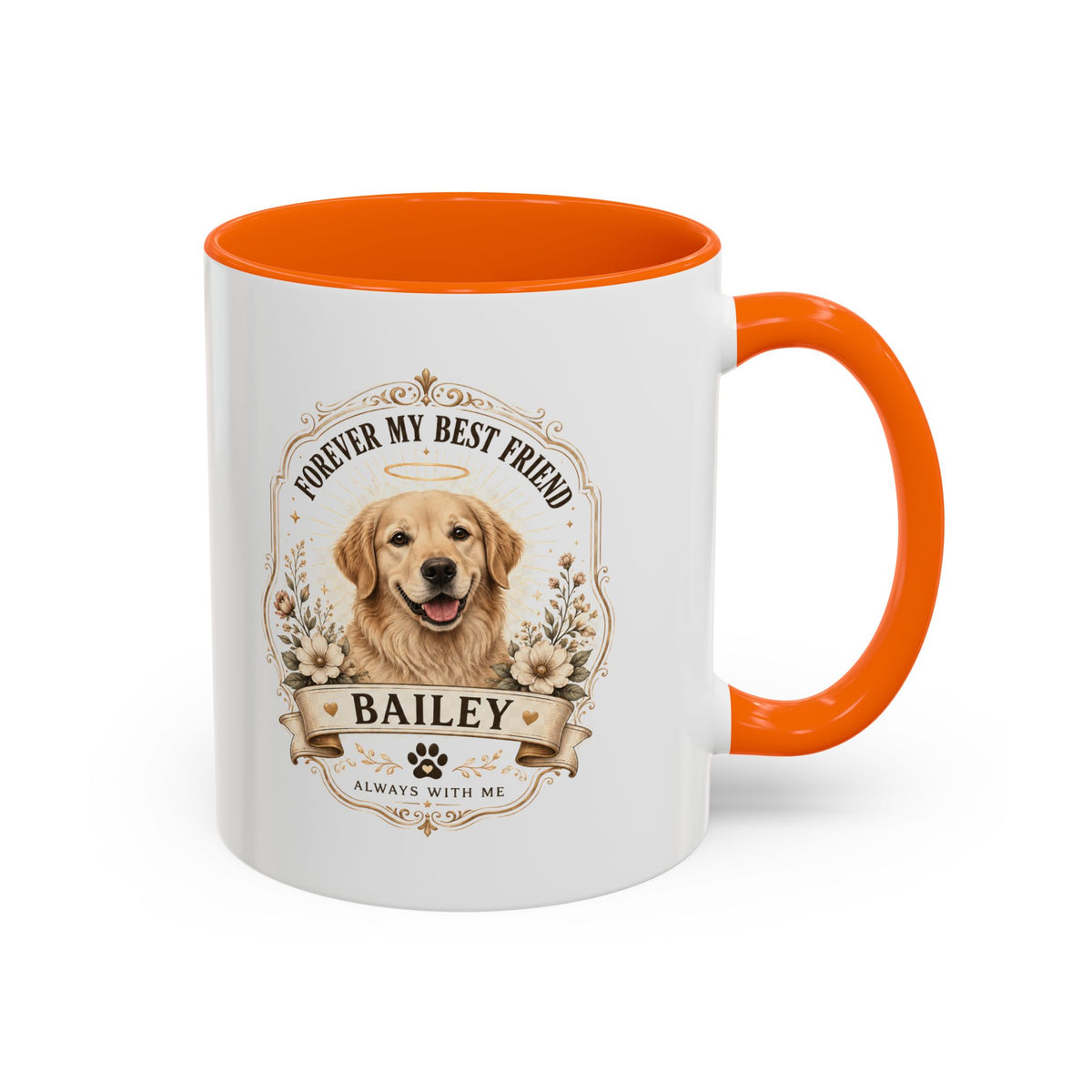 Milo Bailey Dog Dad Mom Dog Memorial Coffee Mug — "Forever My Best Friend" Personalized Golden Retriever